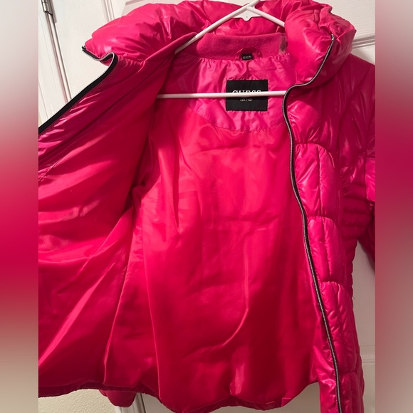 GUESS Hot Pink Puffer Coat- Worn Once! - Picture 2 of 8